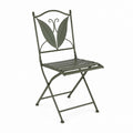 Chaise pliante extérieure en acier vert olive, 40 × 49 × 90 cm