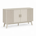 Buffet croyant en bois avec 2 portes, beige tourterelle, 140 × 40 × 80 cm